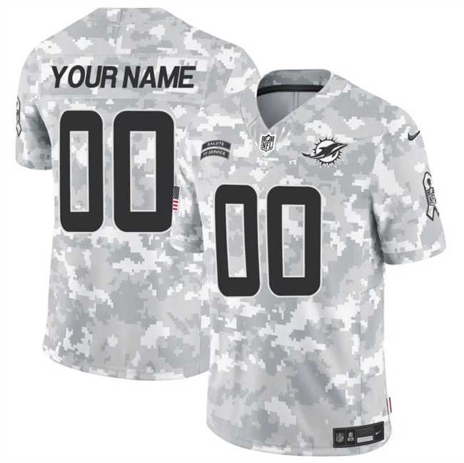 Mens Miami Dolphins Active Player Custom 2024 F.U.S.E Arctic Camo Salute To Service Limited Stitched Football Jersey